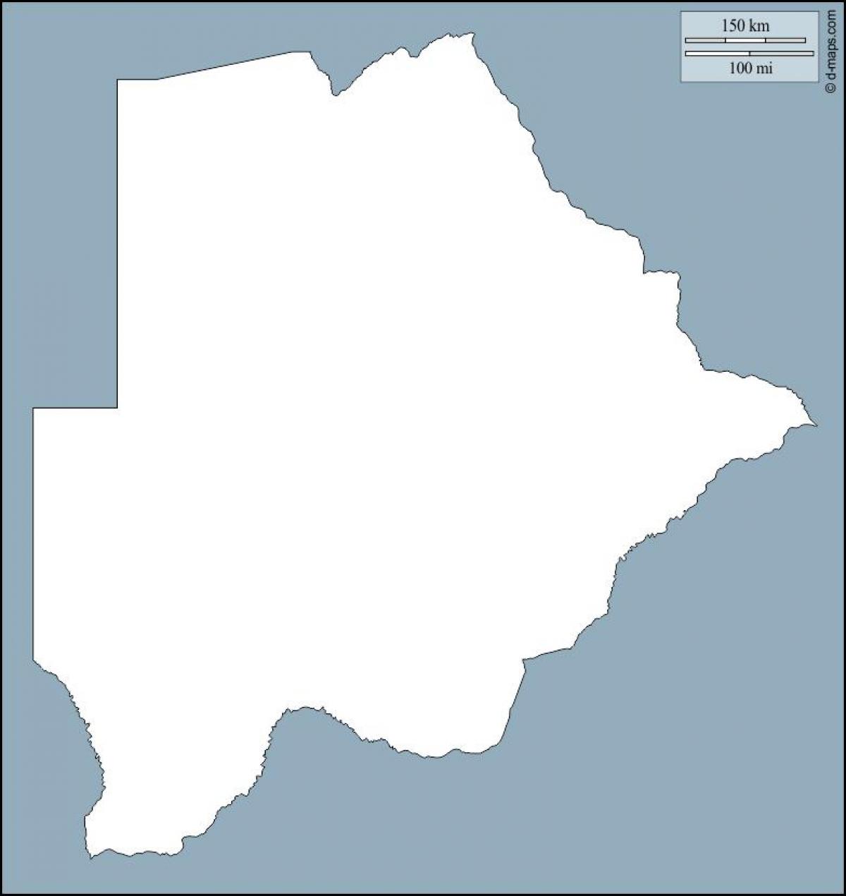 žemėlapis Botsvana žemėlapio kontūras