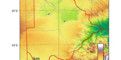 Žemėlapis Botsvana fizinio