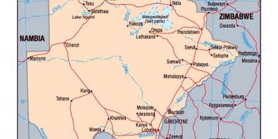 Žemėlapis Botsvana politinė