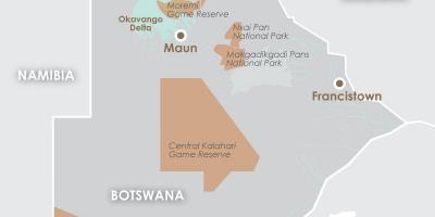 Žemėlapis maun Botsvana